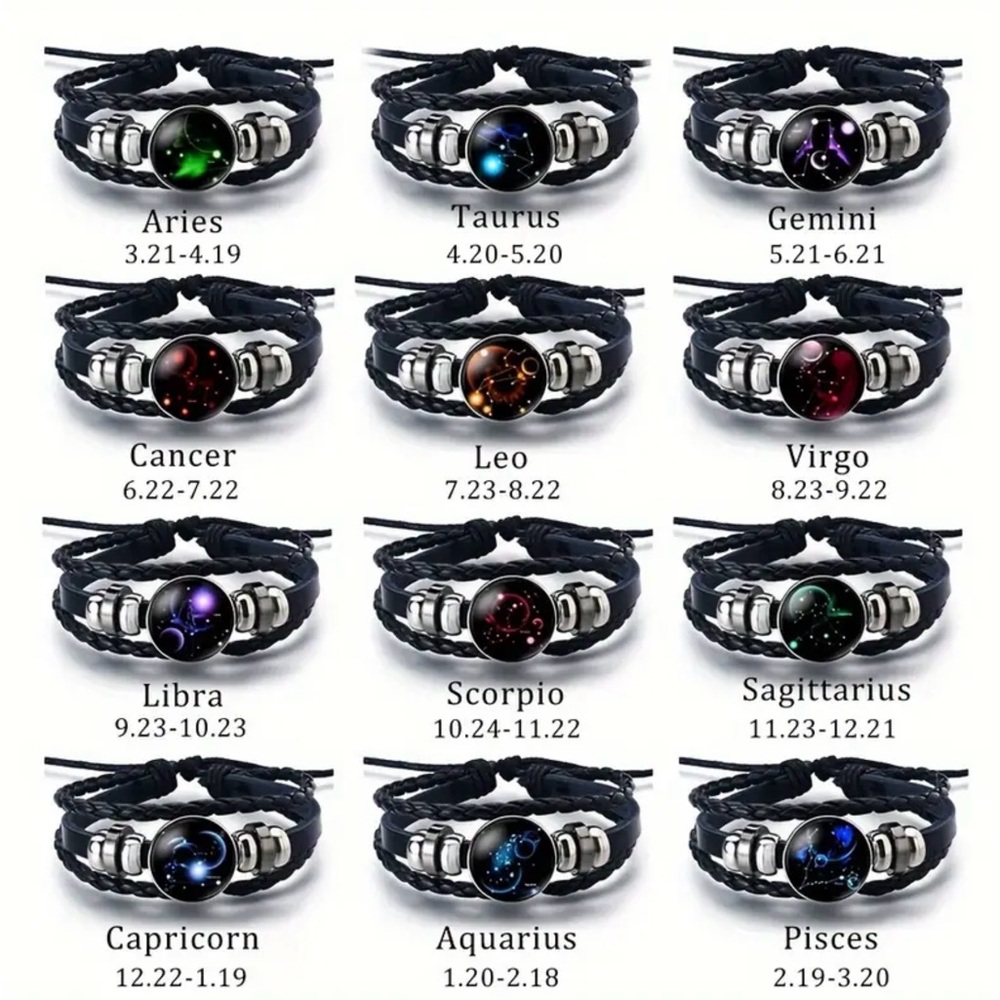 12  Zodiac Luminous Constellation multilayer Braid Bracelet Unisex NEW u choose